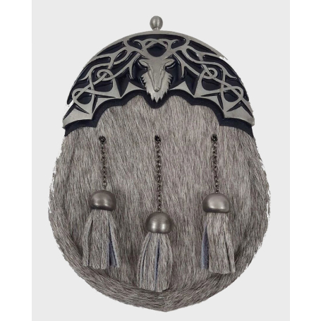 Antiqued Cantle Dress Stag Sporran with Chain Belt