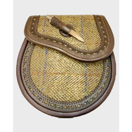 Artisan Classic Brown Leather Sporran, Brown Sporran