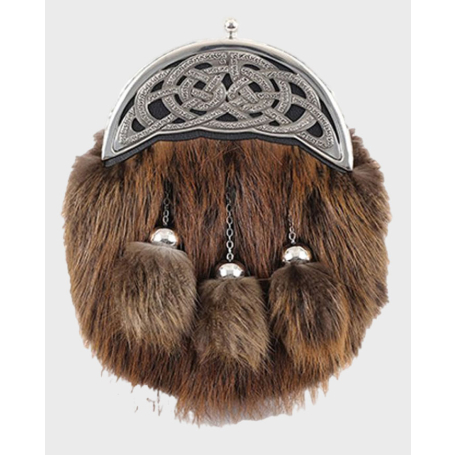 Beaver Full Dress Sporran With Chain,Belt Sporran