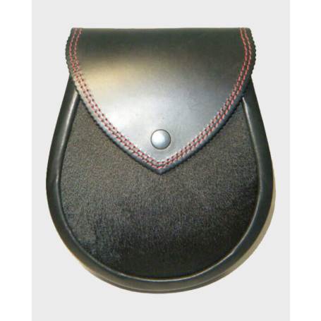 Black Hair Leather Sporran