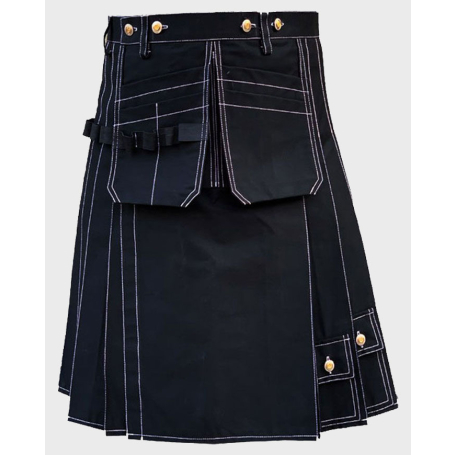 Black Working Utility Kilt For Men,black working utility kilt for men
mens black work utility kilt
durable utility kilt daily wear
utility kilt for outdoor work