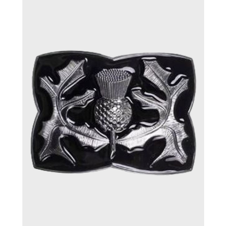Black Celtic Chrome Design Kilt Buckle