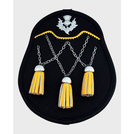 Black Fashion Semi Dress Leather Sporran & Chain