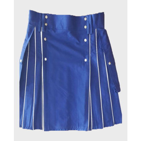 Blue Utility Kilt With White line