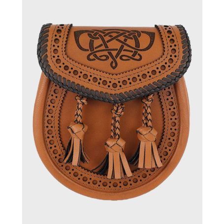 Brown Leather Artisan Classic Day Sporran With Free Chain Belt