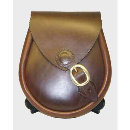 Brown Leather Sporran With Chain Belt,
