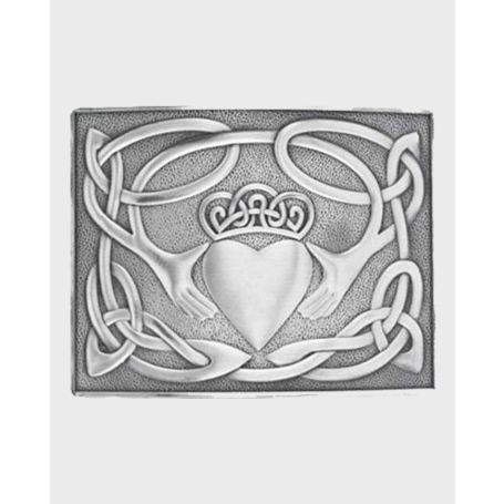 Celtic Chrome Design Kilt Belt Buckle