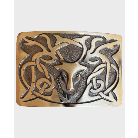 Enamel Stag Antique Kilt Belt Buckle