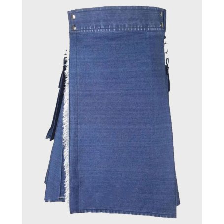 Indigo Classic Denim Utility Kilt