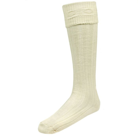 Scottish White Kilt Socks-Hose