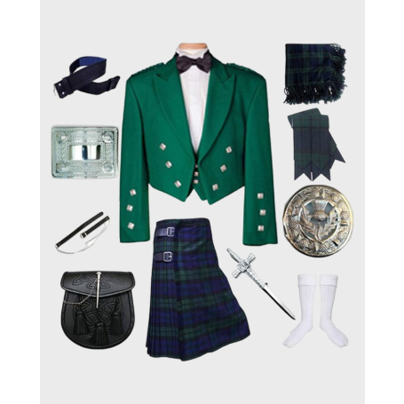 Kilt Set Deal With Green Prince Charlie Jacket