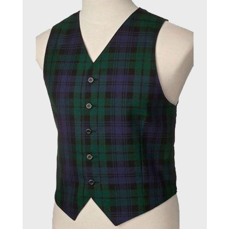 Mens Scottish Black Watch Tartan Vest