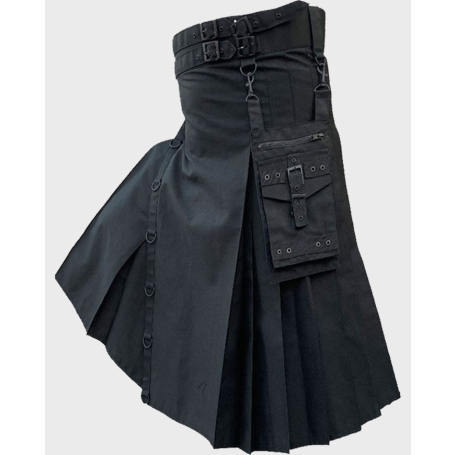 Modern Black Utility Kilt for All