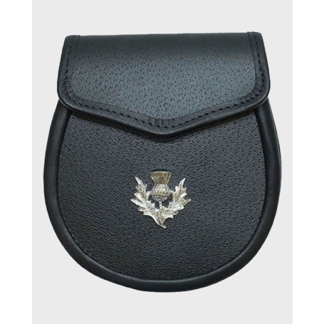 Pure Black Leather Sporran