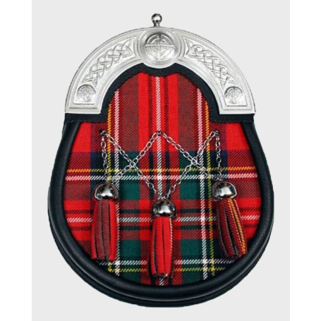 Royal Stewart Tartan Leather Sporran