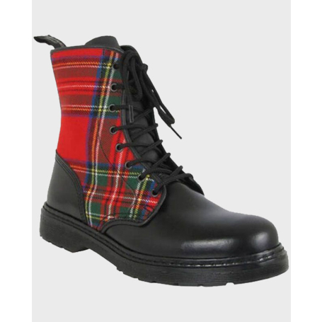 Royal Stewart Tartan With Plane Leather Long Brogues