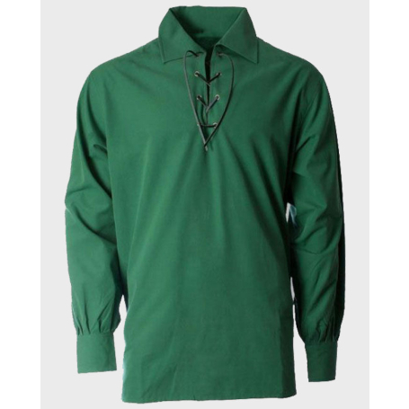 Scottish Green Jacobite Ghillie Kilt Shirt