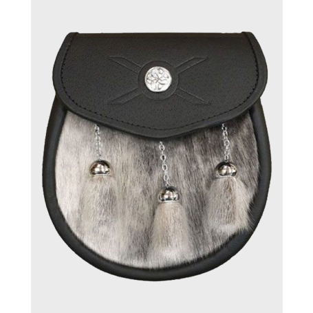 Semi Dress Seal Skin Sporran With 3 Thistle