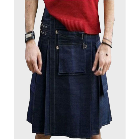 Stylish Denim Kilt For Men,