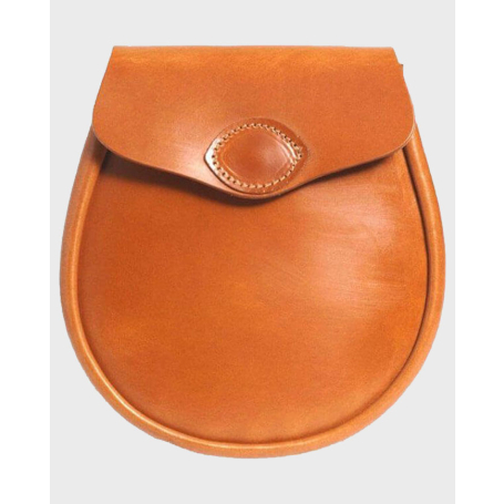 Tan Leather Sporran With Chain Belt