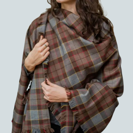 Outlander Fraser MacKenzie tartan wool shawl Scottish Highland wrap by True Kilt