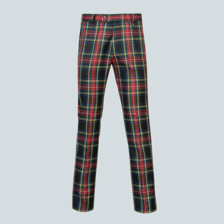 Black Stewart Tartan Wool Trousers for Men | True Kilt