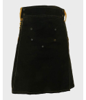 Black Deluxe Modern Kilt with Khaki Straps