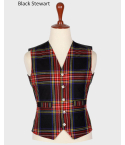 Black Stewart Tartan Vest
