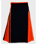 Black & Orange Cotton Hybrid Utility Kilt 