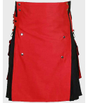 Black & Red Hybrid Kilt For Men