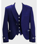 Blue Argyll Jacket & Waistcoat With Five button