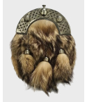 Celtic Cantle Antique Thistle Crest Full Dress Sporran with Chain,