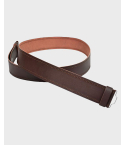 Embossed Brown Plain Leather Kilt Belt With Celtic Buckle