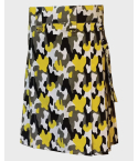 Modern Yellow Pattern Camo Utility Kilt With Detachable Pocket