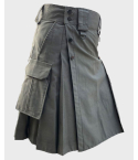 Olive Green Cotton Utility Kilt