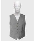 Premium Grey Wool Tweed Argyle Vest 