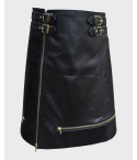 Pure Black Leather Kilt 