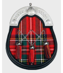 Royal Stewart Tartan Leather Sporran