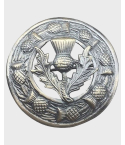 Silver Fly Plaid Badge Brooch