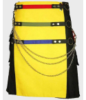 Yellow & Black Fashion Hybrid Utility Kilt